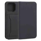 For iPhone 13 Pro Max Strong Magnetism Shockproof Horizontal Flip Liquid Feel Leather Case with Holder & Card Slots & Wallet (Black) - 1