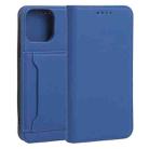 For iPhone 13 Pro Max Strong Magnetism Shockproof Horizontal Flip Liquid Feel Leather Case with Holder & Card Slots & Wallet (Blue) - 1