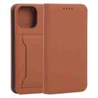 For iPhone 13 Pro Max Strong Magnetism Shockproof Horizontal Flip Liquid Feel Leather Case with Holder & Card Slots & Wallet (Brown) - 1