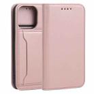 For iPhone 13 Pro Strong Magnetism Shockproof Horizontal Flip Liquid Feel Leather Case with Holder & Card Slots & Wallet (Rose Gold) - 1