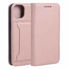 For iPhone 13 Strong Magnetism Shockproof Horizontal Flip Liquid Feel Leather Case with Holder & Card Slots & Wallet(Rose Gold) - 1