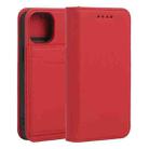 For iPhone 13 Strong Magnetism Shockproof Horizontal Flip Liquid Feel Leather Case with Holder & Card Slots & Wallet mini(Red) - 1