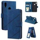 For Xiaomi Redmi Note 7 Skin Feel Business Horizontal Flip PU Leather Case with Holder & Multi-Card Slots & Wallet & Lanyard & Photo Frame(Blue) - 1