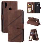 For Xiaomi Redmi Note 7 Skin Feel Business Horizontal Flip PU Leather Case with Holder & Multi-Card Slots & Wallet & Lanyard & Photo Frame(Brown) - 1