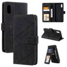 For Xiaomi Redmi 9A Skin Feel Business Horizontal Flip PU Leather Case with Holder & Multi-Card Slots & Wallet & Lanyard & Photo Frame(Black) - 1