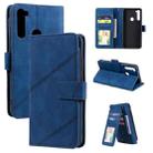 For Xiaomi Redmi Note 8T Skin Feel Business Horizontal Flip PU Leather Case with Holder & Multi-Card Slots & Wallet & Lanyard & Photo Frame(Blue) - 1