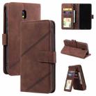 For Xiaomi Redmi 8A Skin Feel Business Horizontal Flip PU Leather Case with Holder & Multi-Card Slots & Wallet & Lanyard & Photo Frame(Brown) - 1