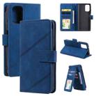 For Xiaomi Redmi Note 10 Skin Feel Business Horizontal Flip PU Leather Case with Holder & Multi-Card Slots & Wallet & Lanyard & Photo Frame(Blue) - 1