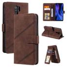 For Xiaomi Redmi 9 Skin Feel Business Horizontal Flip PU Leather Case with Holder & Multi-Card Slots & Wallet & Lanyard & Photo Frame(Brown) - 1