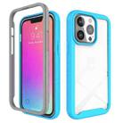 For iPhone 13 Pro Starry Sky Solid Color Series Shockproof PC + TPU Protective Case (Light Blue) - 1