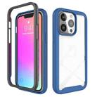 For iPhone 13 Pro Starry Sky Solid Color Series Shockproof PC + TPU Protective Case (Dark Blue) - 1