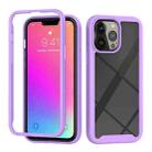 For iPhone 13 Pro Max Starry Sky Solid Color Series Shockproof PC + TPU Protective Case (Purple) - 1