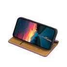 For Xiaomi Redmi Note 9T 5G Grid Texture Magnetic PU + TPU Horizontal Flip Leather Case with Holder & Card Slot(Purple) - 6