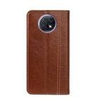 For Xiaomi Redmi Note 9T 5G Grid Texture Magnetic PU + TPU Horizontal Flip Leather Case with Holder & Card Slot(Brown) - 3