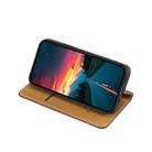 For Xiaomi Redmi Note 9T 5G Grid Texture Magnetic PU + TPU Horizontal Flip Leather Case with Holder & Card Slot(Brown) - 5