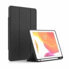 For iPad 10.2 2021 / 2020 / 2019 Mutural ZHIYA Series PC + TPU Horizontal Flip Leather Case with Holder & Pen Slot & Sleep / Wake-up Function(Black) - 1