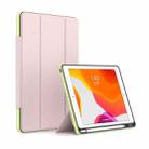 Mutural ZHIYA Series PC + TPU Horizontal Flip Leather Case with Holder & Pen Slot & Sleep / Wake-up Function For iPad 10.2 2021 / 2020 / 2019(Pink) - 1