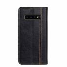 For Samsung Galaxy S10+ Grid Texture Magnetic PU + TPU Horizontal Flip Leather Case with Holder & Card Slot(Black) - 3