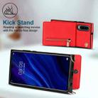 For Huawei P30 Cross-body Zipper Square TPU+PU Back Cover Case with Holder & Card Slots & Wallet & Strap(Red) - 3