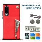 For Huawei P30 Cross-body Zipper Square TPU+PU Back Cover Case with Holder & Card Slots & Wallet & Strap(Red) - 5