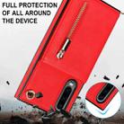 For Huawei P30 Cross-body Zipper Square TPU+PU Back Cover Case with Holder & Card Slots & Wallet & Strap(Red) - 6