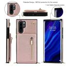 For Huawei P30 Pro Cross-body Zipper Square TPU+PU Back Cover Case with Holder & Card Slots & Wallet & Strap(Rose Gold) - 2