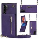 For Huawei P30 Pro Cross-body Zipper Square TPU+PU Back Cover Case with Holder & Card Slots & Wallet & Strap(Purple) - 1