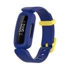 For Fitbit Ace 3 Silicone Integrated Watch Band(Dark Blue Yellow Buckle) - 1