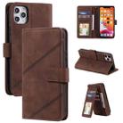 For iPhone 11 Pro Max Skin Feel Business Horizontal Flip PU Leather Case with Holder & Multi-Card Slots & Wallet & Lanyard & Photo Frame (Brown) - 1