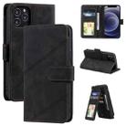 For iPhone 12 mini Skin Feel Business Horizontal Flip PU Leather Case with Holder & Multi-Card Slots & Wallet & Lanyard & Photo Frame (Black) - 1