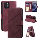 For iPhone 12 mini Skin Feel Business Horizontal Flip PU Leather Case with Holder & Multi-Card Slots & Wallet & Lanyard & Photo Frame (Red) - 1