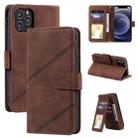 For iPhone 12 mini Skin Feel Business Horizontal Flip PU Leather Case with Holder & Multi-Card Slots & Wallet & Lanyard & Photo Frame (Brown) - 1