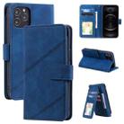 For iPhone 12 / 12 Pro Skin Feel Business Horizontal Flip PU Leather Case with Holder & Multi-Card Slots & Wallet & Lanyard & Photo Frame(Blue) - 1