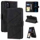 For iPhone 12 Pro Max Skin Feel Business Horizontal Flip PU Leather Case with Holder & Multi-Card Slots & Wallet & Lanyard & Photo Frame(Black) - 1