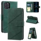 For iPhone 12 Pro Max Skin Feel Business Horizontal Flip PU Leather Case with Holder & Multi-Card Slots & Wallet & Lanyard & Photo Frame(Green) - 1