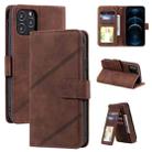 For iPhone 12 Pro Max Skin Feel Business Horizontal Flip PU Leather Case with Holder & Multi-Card Slots & Wallet & Lanyard & Photo Frame(Brown) - 1