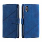 For iPhone X / XS Skin Feel Business Horizontal Flip PU Leather Case with Holder & Multi-Card Slots & Wallet & Lanyard & Photo Frame(Blue) - 2