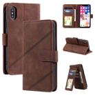 For iPhone X / XS Skin Feel Business Horizontal Flip PU Leather Case with Holder & Multi-Card Slots & Wallet & Lanyard & Photo Frame(Brown) - 1