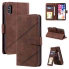 For iPhone XR Skin Feel Business Horizontal Flip PU Leather Case with Holder & Multi-Card Slots & Wallet & Lanyard & Photo Frame(Brown) - 1