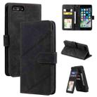 Skin Feel Business Horizontal Flip PU Leather Case with Holder & Multi-Card Slots & Wallet & Lanyard & Photo Frame For iPhone 8 Plus / 7 Plus(Black) - 1