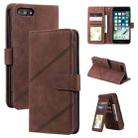 Skin Feel Business Horizontal Flip PU Leather Case with Holder & Multi-Card Slots & Wallet & Lanyard & Photo Frame For iPhone 8 Plus / 7 Plus(Brown) - 1