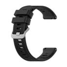 For Garmin Forerunner 158 / 55 Twill Silicone Watch Band(Black) - 1