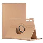 For Samsung Galaxy Tab S7 FE T730 Litchi Texture Horizontal Flip 360 Degrees Rotation Leather Case with Holder(Gold) - 1