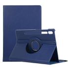 For Samsung Galaxy Tab S7 FE T730 Litchi Texture Horizontal Flip 360 Degrees Rotation Leather Case with Holder(Blue) - 1