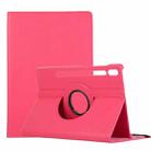 For Samsung Galaxy Tab S7 FE T730 Litchi Texture Horizontal Flip 360 Degrees Rotation Leather Case with Holder(Rose Red) - 1