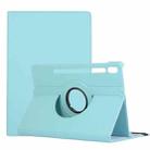 For Samsung Galaxy Tab S7 FE T730 Litchi Texture Horizontal Flip 360 Degrees Rotation Leather Case with Holder(Sky Blue) - 1