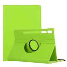 For Samsung Galaxy Tab S7 FE T730 Litchi Texture Horizontal Flip 360 Degrees Rotation Leather Case with Holder(Green) - 1
