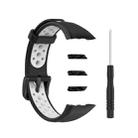For Huawei Band 6 / Honor Band 6 Universal Two-color Breathable Silicone Watch Band(Black White) - 1