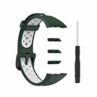 For Huawei Band 6 / Honor Band 6 Universal Two-color Breathable Silicone Watch Band(Dark Green White) - 1