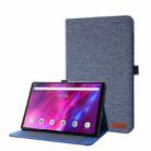 For Lenovo Tab K10 Fabric Texture Horizontal Flip TPU Leather Case with Holder(Blue) - 1